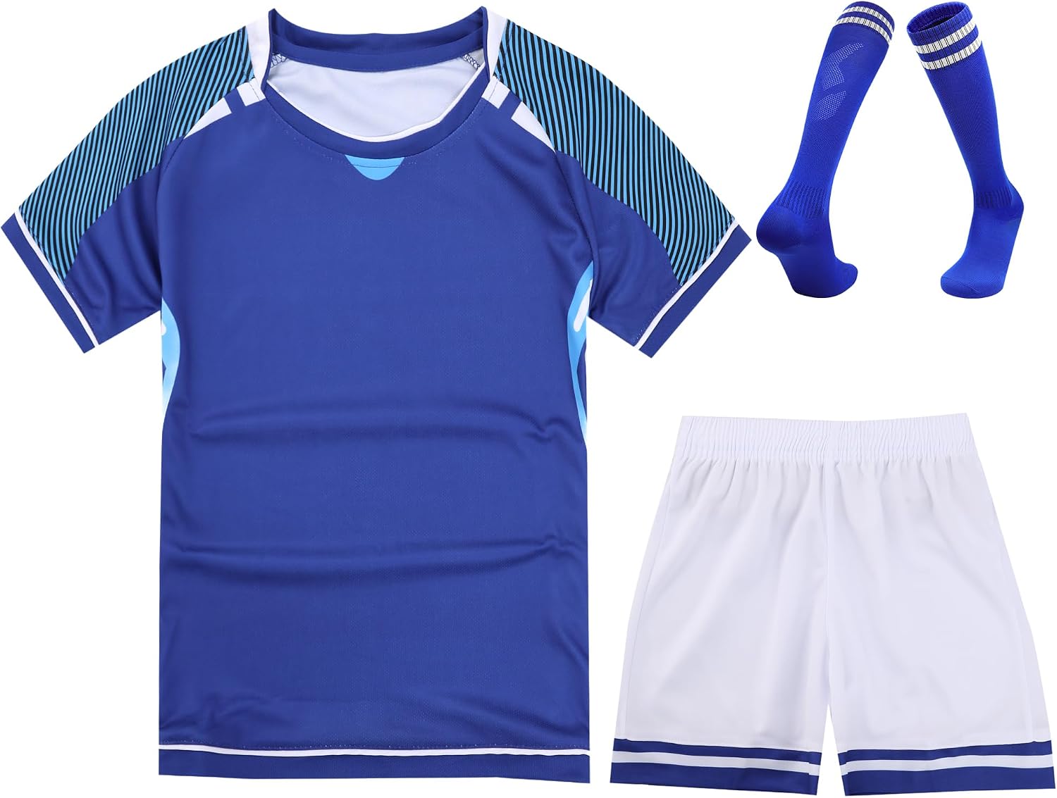 Boys Jersey Soccer Knit Set Sports Team Uniform Outfit Shirt Shorts and Socks