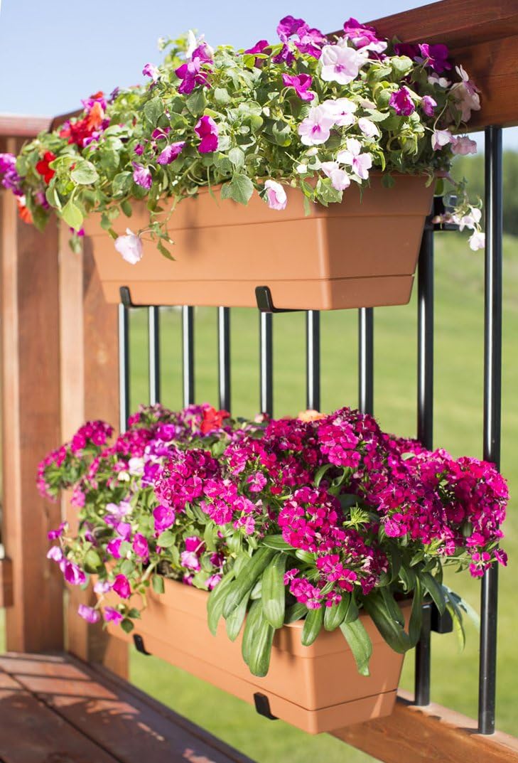 Hold It Mate Planter Box Mounting Hardware for Vertical Spindled Deck Railing 20"