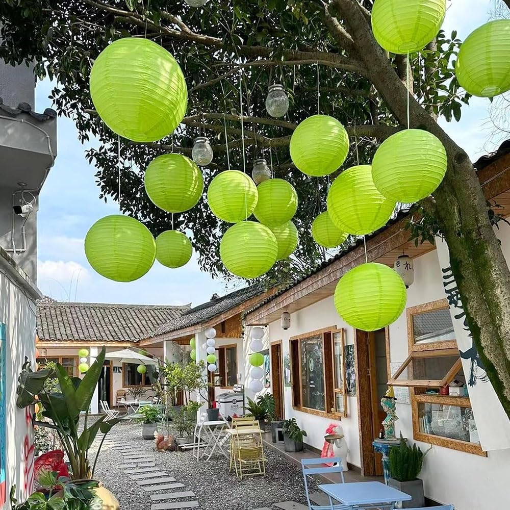 Surwin Papierlaternen Set 5 Stück - Rund Lampions 12 Zoll Für Party Deko