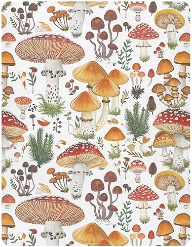 Miniatura 2 de Fitted Crib Sheet for Boys Girls,Mushroom Leaves Jersey Knit Baby Sheet for Standard Crib and Toddler Bed Mattresses, Cozy Soft Breathable, 28 x 52
