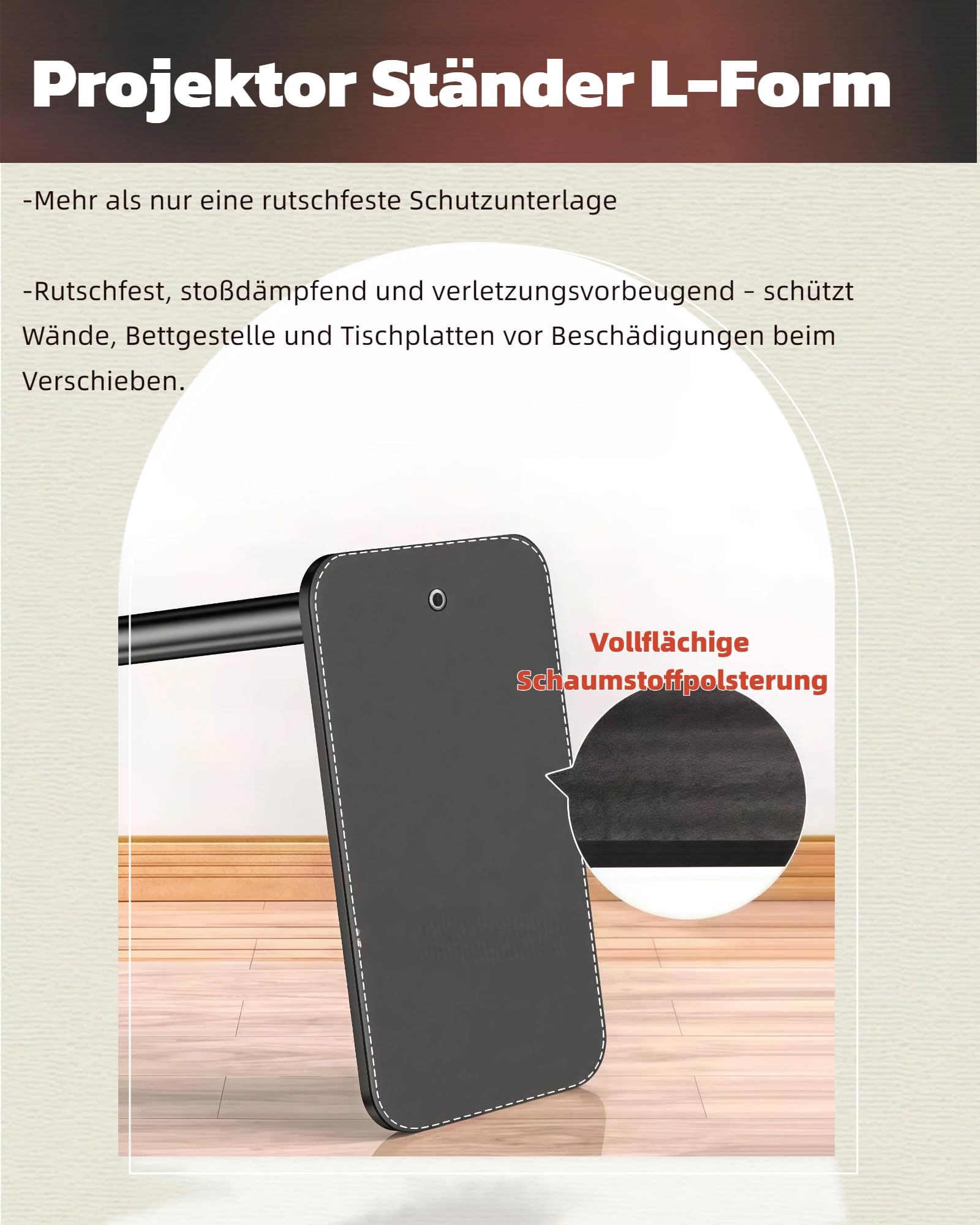 Beamer Ständer Höhenverstellbar 360° Schwenkbar Bodenständer, Projektor Halterung, Versteckt, Für Heimkino, Spielzimmer und Büro
