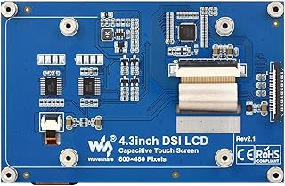 LIANXUE Painel de tela QLED de 4,3 polegadas para RaspberryPi 4B 3B+ 3A+ 3B 2B CM3 CM3 + 4 800x480 PCB de reposição para tela sensível ao toque