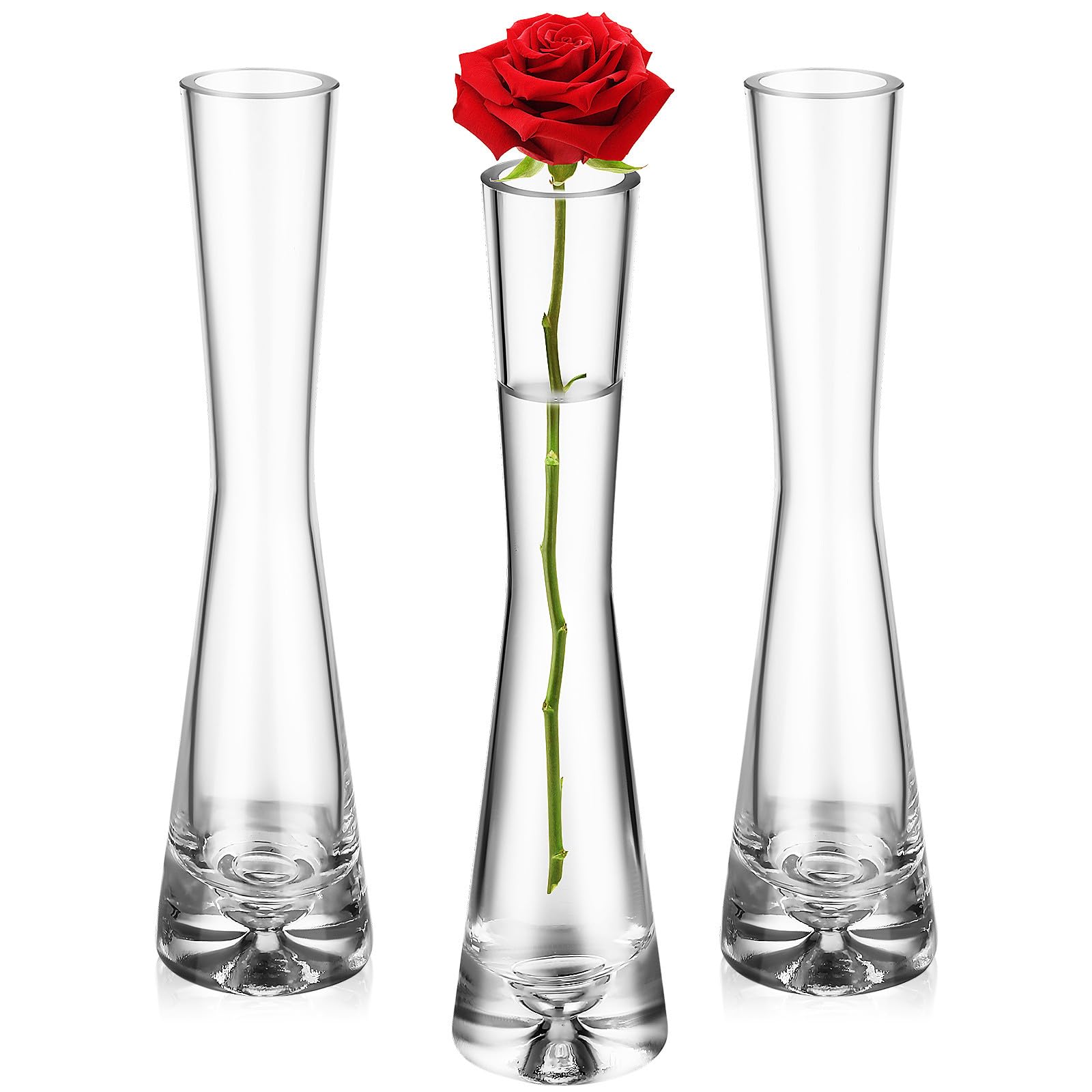 Petits vases en verre Alasum lot de 3 design minimaliste à large ouverture pour fleurs