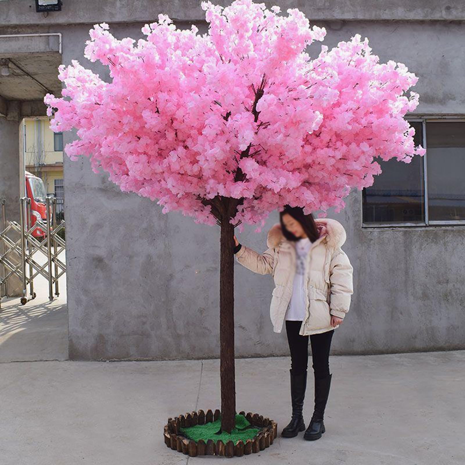 Amazon｜日本ピンクの桜の木を模した手作りの偽桜絹糸飾り許愿樹