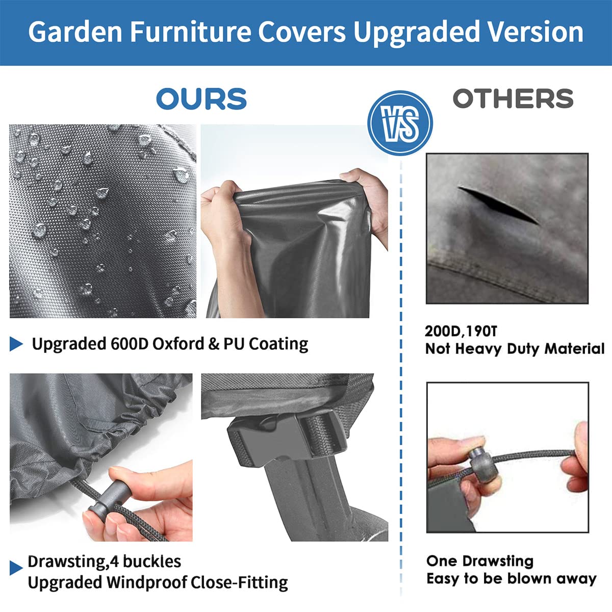 Copridivano Angolare Da Giardino Impermeabile 320x320x80 Cm Verde - Copertura Protettiva Per Mobili A L E V - Foto 2