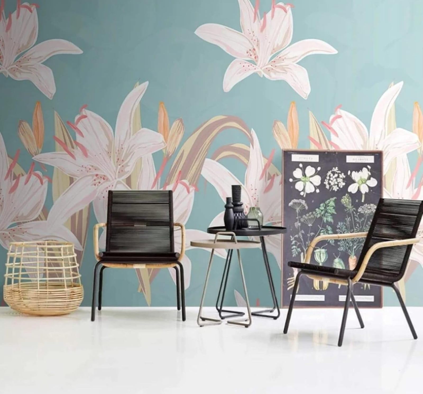 XLMING Fresh Three Dimensional Beautiful Pink Lilies 3D Wallpaper Luxury Home Dining Decor Paste Sofa Living Room The Wall for Bedroom Mural-250cm×170cm