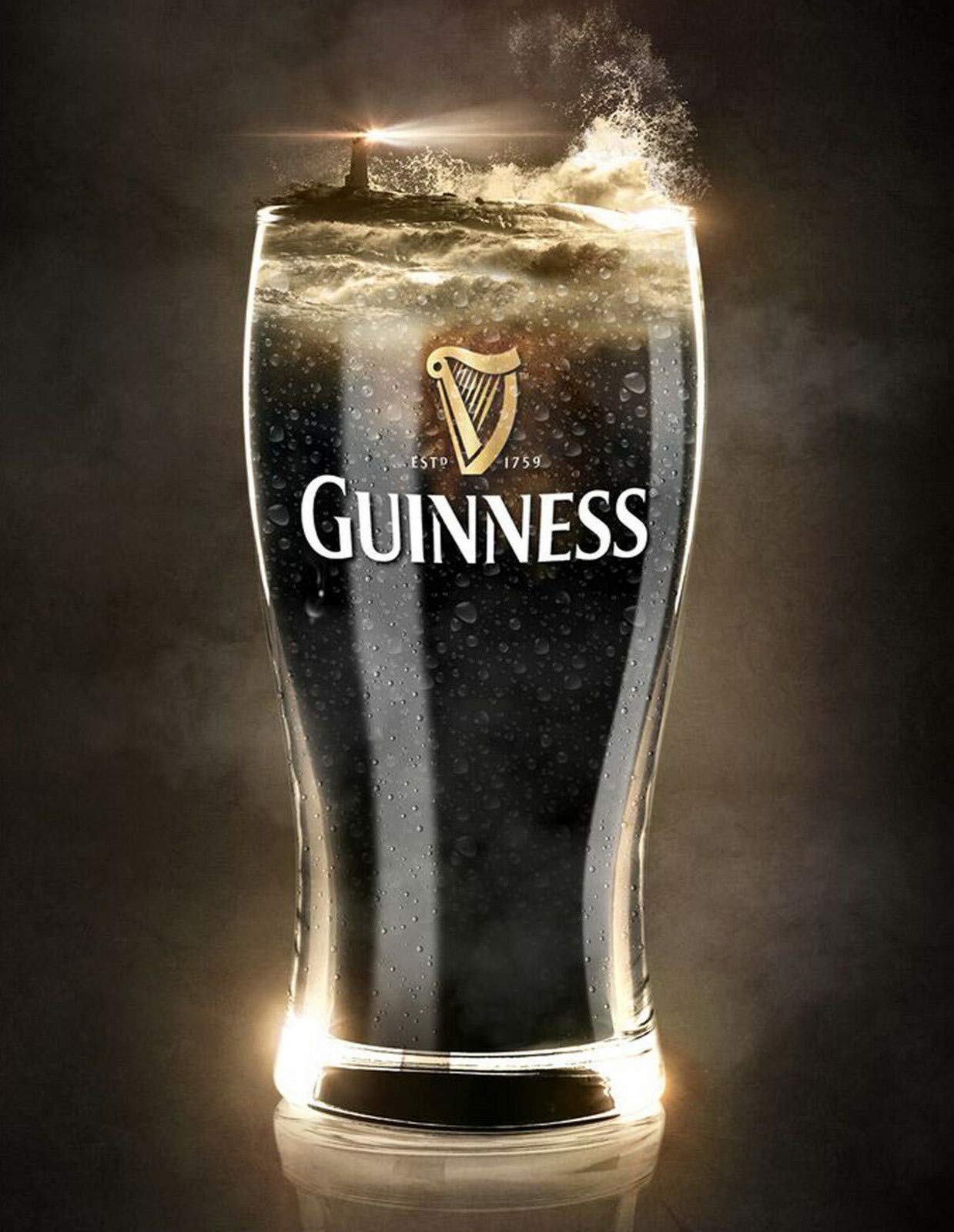 BigBazza Vintage Advertising Wall Tin Plaque 20x15cm - Pub Shed Bar Man Cave Home Bedroom Office Kitchen Gift Metal Sign - Guinness Draught Stout Ale Pint Irish Ireland
