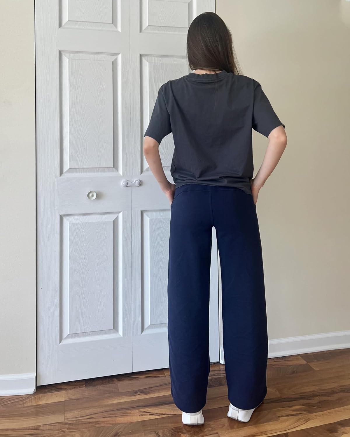 Stelle Womens Sweatpants Elastic Waist Drawstring Lined Straight Leg Pants Lounge Baggy Fleece Joggers with Pockets - Image 5