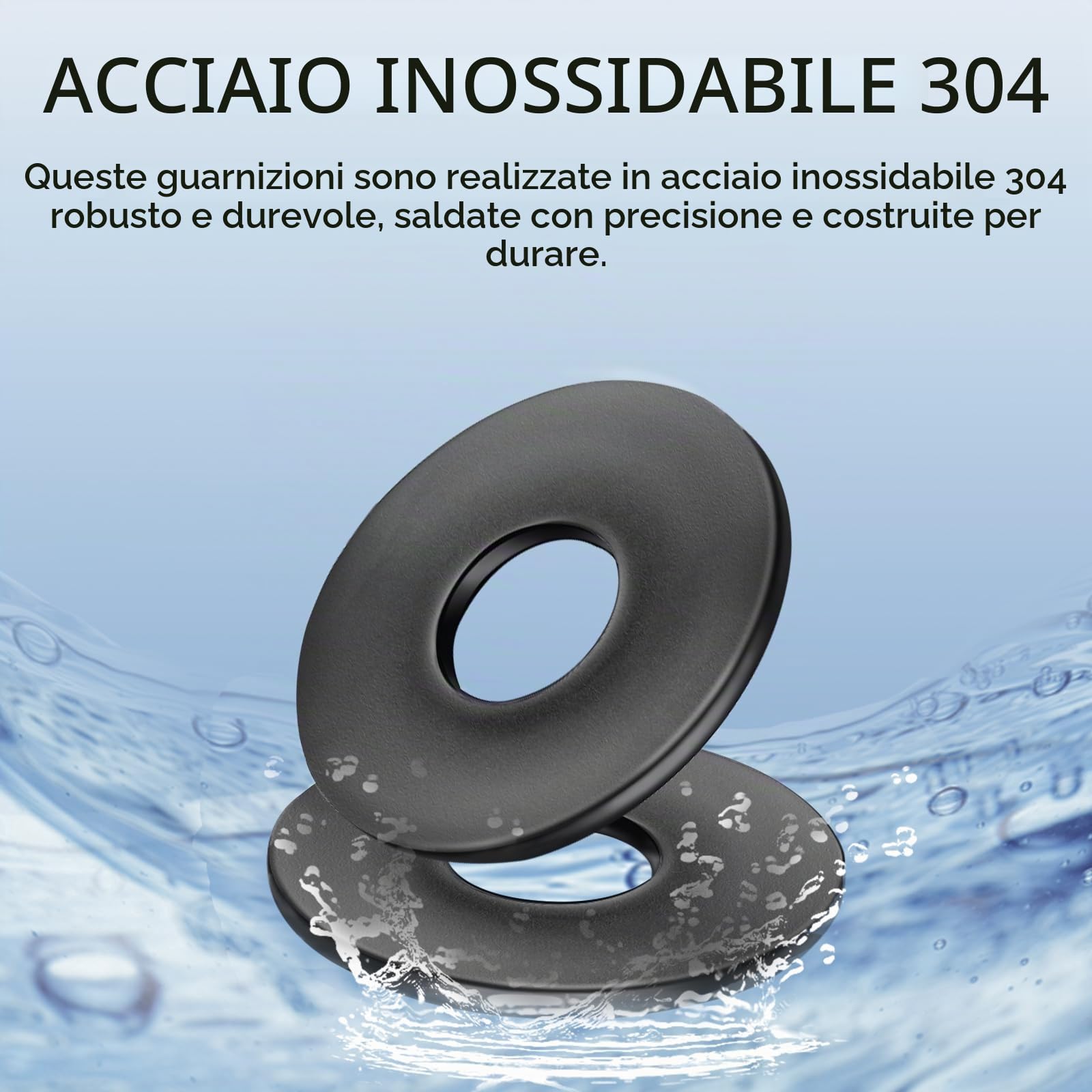 30 Pezzi M6 Rondelle Acciaio, M6 x 25 Rondelle Piatte | Rondelle Acciaio Inox Nero, Rondella Piatta Distanziatori Rotondi in Metallo per Viti, Bulloni, Dadi