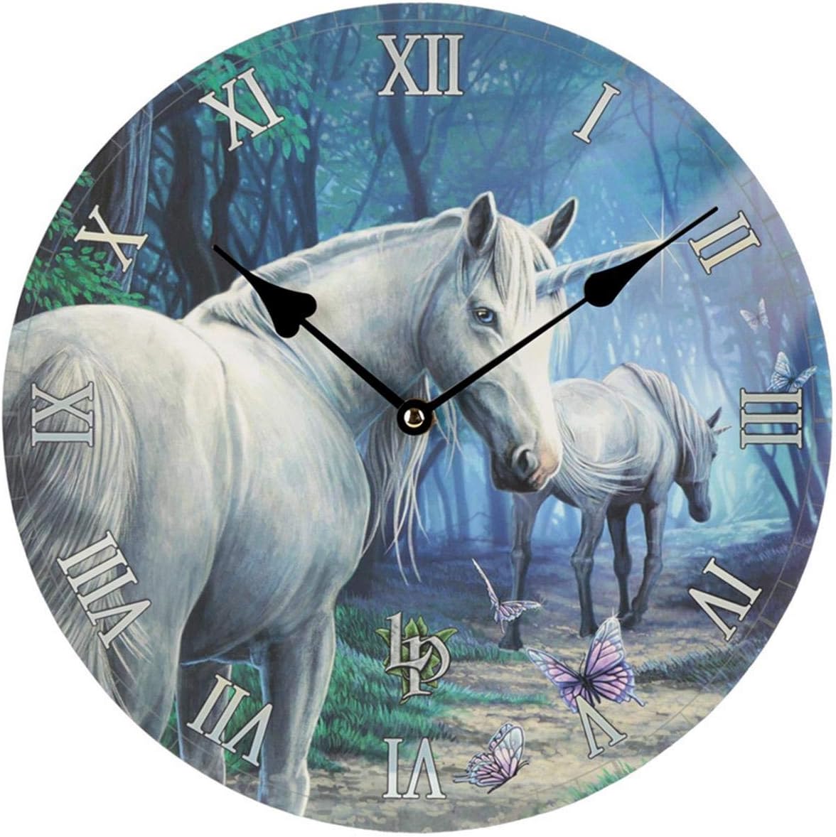 Lisa Parker Decorative Wall Clock-Unicorn The Journey Home, MDF, Multi, Height Width 30cm Depth 3.5cm