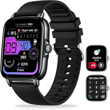 Smart Watches for Men, Bluetooth with Answer/Make Call, Fitness Tracker with Heart Rate Monitor Sport Pedometer, Sleep Monitor, Men Smart Watch with 1.69" IPS Screen for iPhone Android