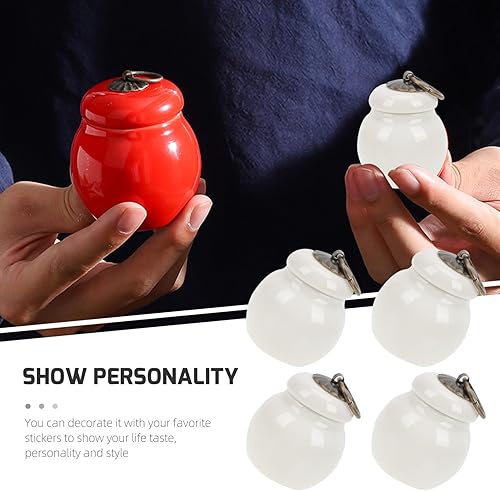Miniatura 8 de 4 unidades de dispensador de té de té, recipientes de almacenamiento de decoración de tarro de caramelo con tapa, recipiente de té de porcelana para