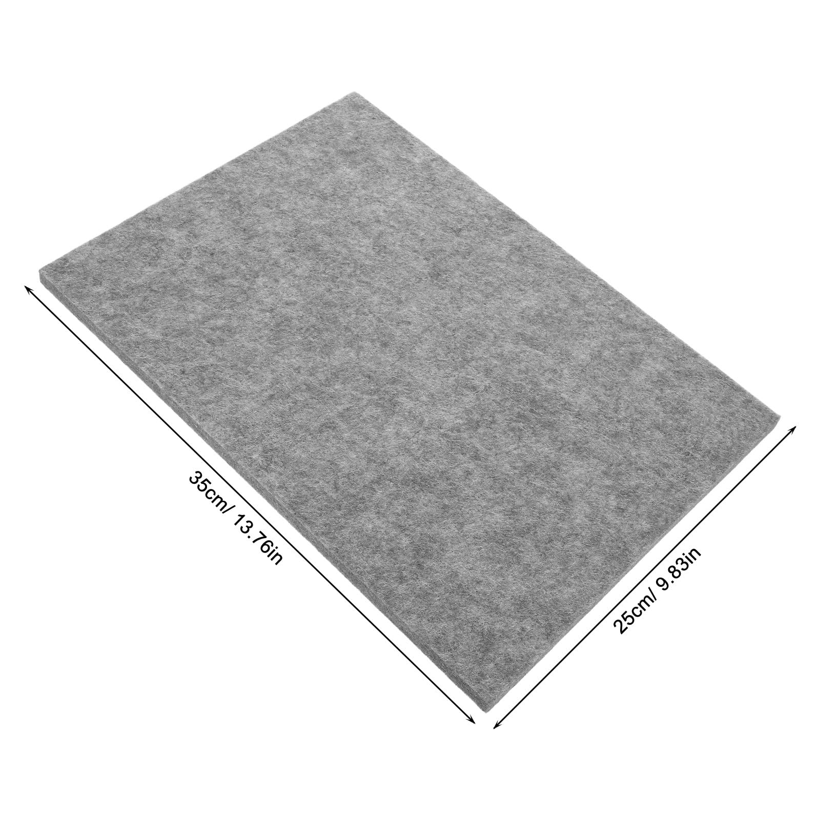 2 Stück Dicke Filz Bügelunterlage 12mm Schallabsorbierende Isoliermatte in Hellgrau 35x25cm Bügelbrettpolster und Selbstgemacht Filzmatte für Nähen Lederarbeiten und