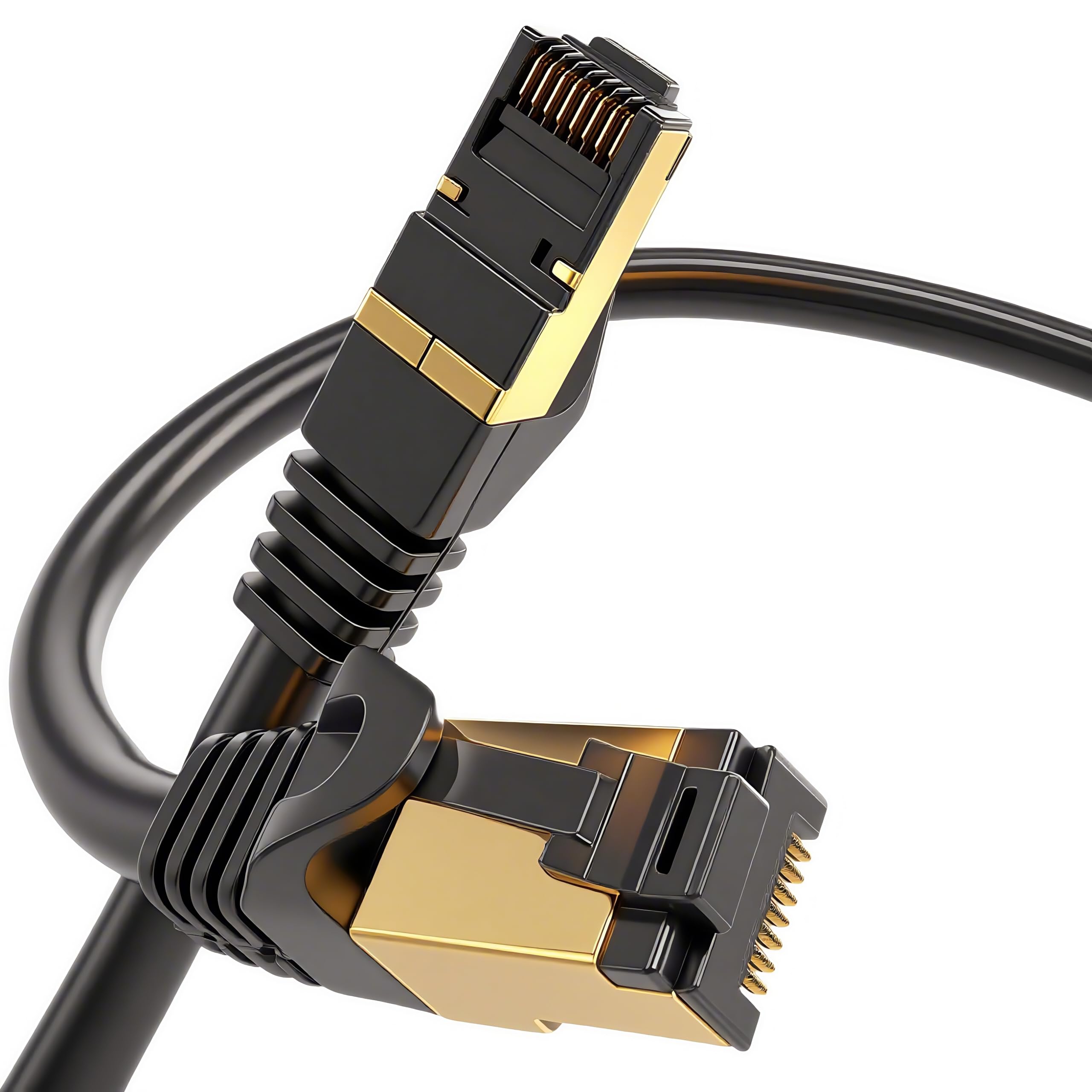 Cat 8 Ethernet Cable （6FT-50FT） 26AWG Ethernet Cable - 2000MHz, Gold Plated RJ45. Heavy Duty, Weatherproof F/FTP, UV Resistant for Router, Modem, PC & Gaming (Indoor/Outdoor) (30FT-CAT8)