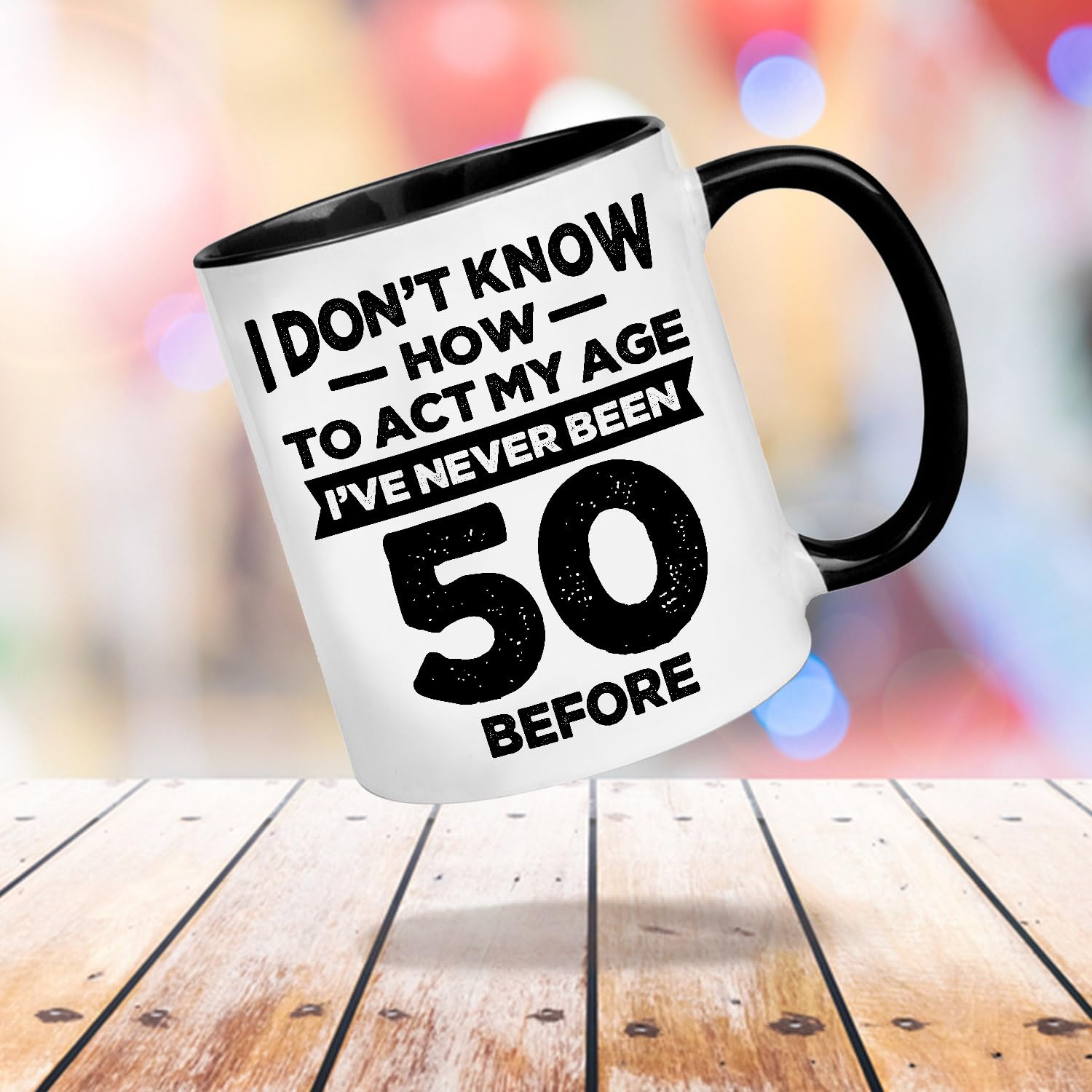 LBS4ALL Funny 50th Birthday Gift for Women and Men Turning 50 Years Old Happy Bday Coffee 11oz Mug Gag Party Cup Idea as a Joke Celebration Best Forty Adult Birthday Presents