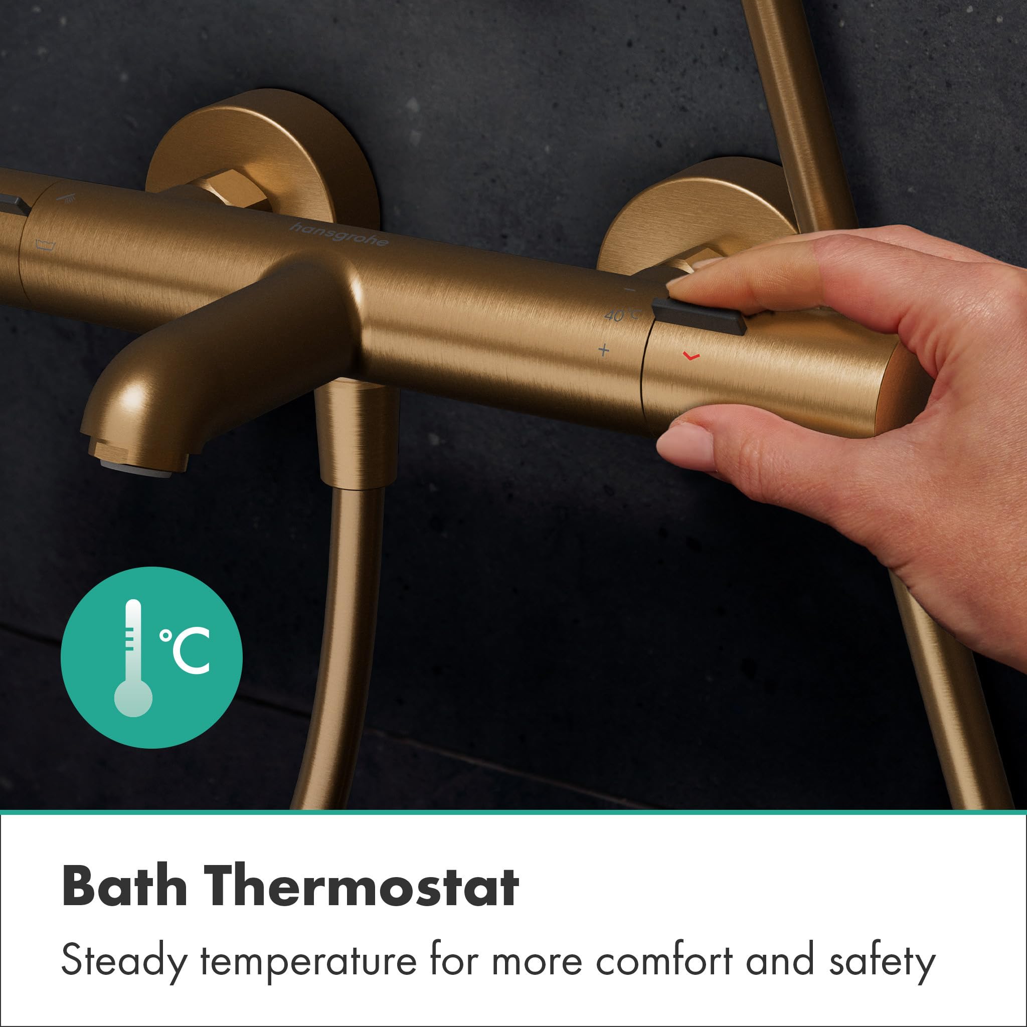 hansgrohe Ecostat Fine 2 Consumer Thermostat de bain Bronze brossé