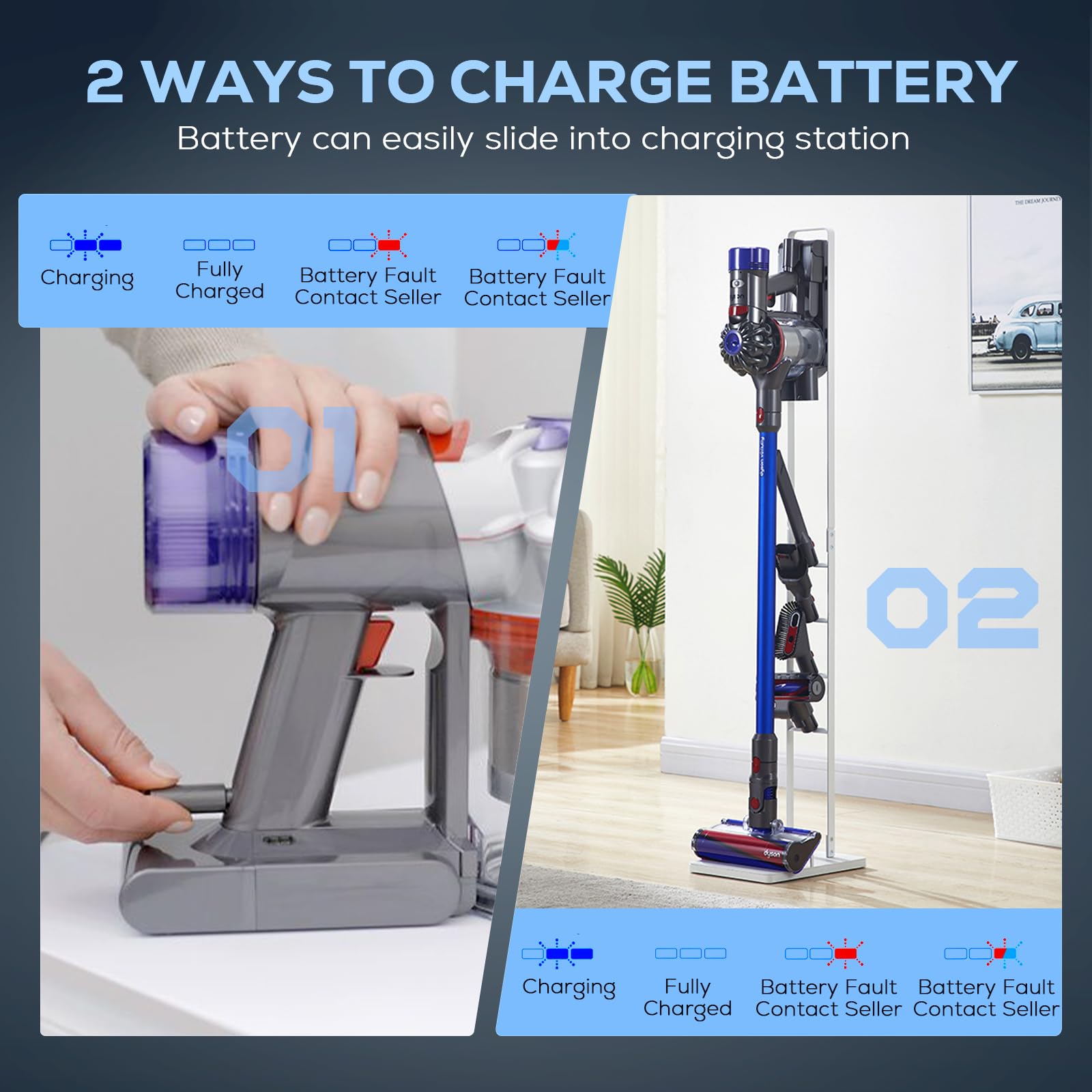 Amazon.com: Batryuic Upgraded 7000mAh V8 SV10 Battery Replacement