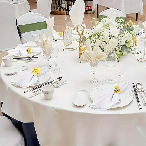 Miniatura 6 de Davifina Juego de 12 servilleteros de girasol, servilleteros de abeja dorada, servilleteros de flores de metal, servilleteros de abeja de otoño para