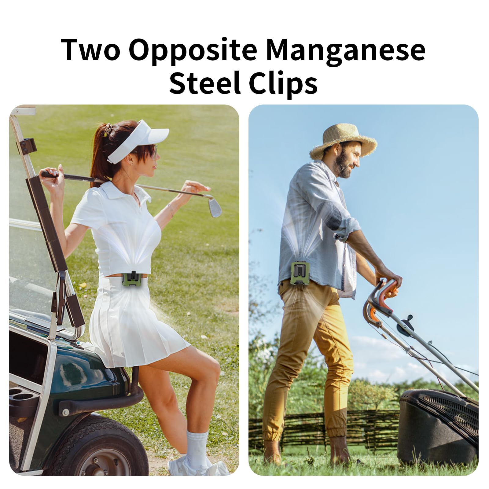 Socool Portable Waist Fan Clip on Wearable Belt, Mini Personal Fans Rechargeable, 4 Speeds 13000RPM, 25H Cooling Shirt Fan Battery Operated, Neck Fan Hanging for Outdoor Camping Travel Jobsite