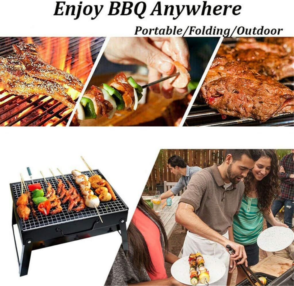 Foldable BBQ Grills Patio Barbecue Charcoal Grill Stove Stainless Steel Outdoor Camping Picnic Barbecue BBQ Accessories Tools