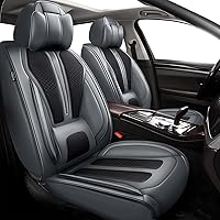 Vista 23 de TTX LIGHTING Fundas para Asientos de Coche Juego Completo Compatible con Nissan Frontier 2007-2024 2025 Protector de Asiento de Cuero Impermeable