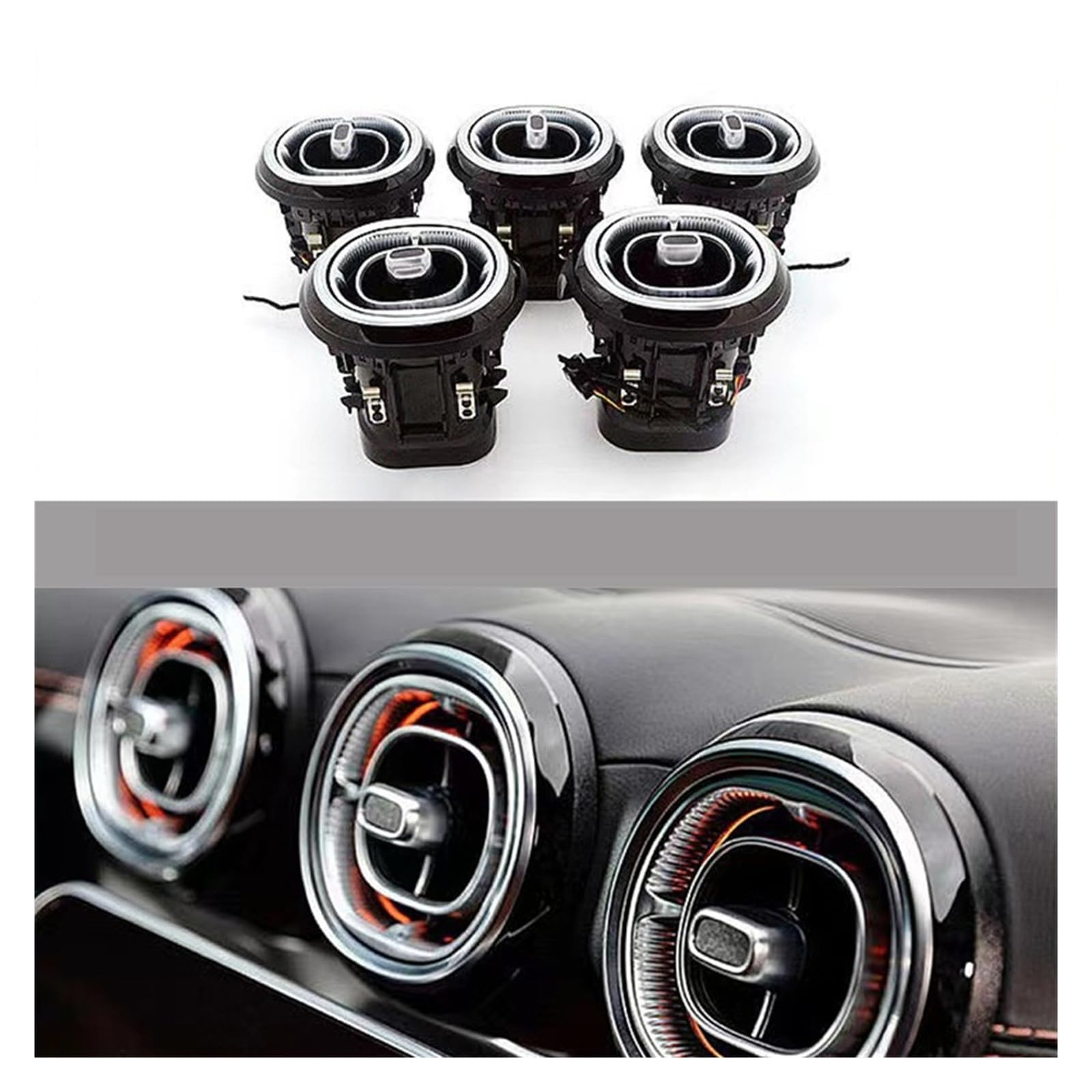 XCZPRKMXY 64 Color Colorful Luminous Front Air Vent Ambient Light Compatible With Mercedes Benz GLC Class W254 2023 UP