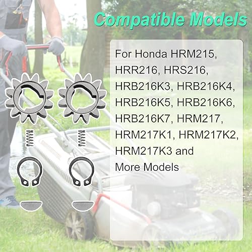 Miniatura 5 de Adefol 42661-VE2-800 engranajes + 42672-VE2-800 llaves de resorte y clips Kit de rueda de transmisión para cortacésped Honda HRR216HRS216,