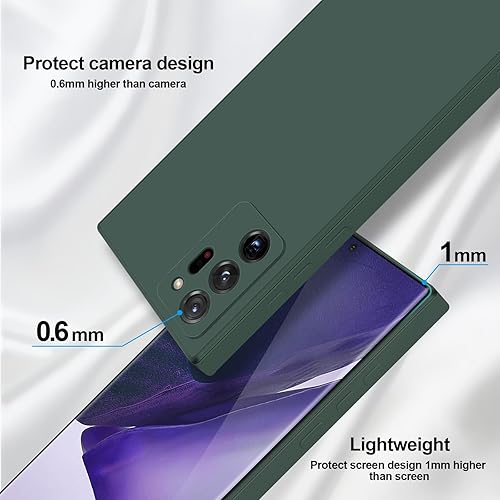 Miniatura 3 de GiiYoon Funda de silicona compatible con Samsung Galaxy Note 20 Ultra, funda de teléfono de cuerpo completo sedosa y suave al tacto con protección