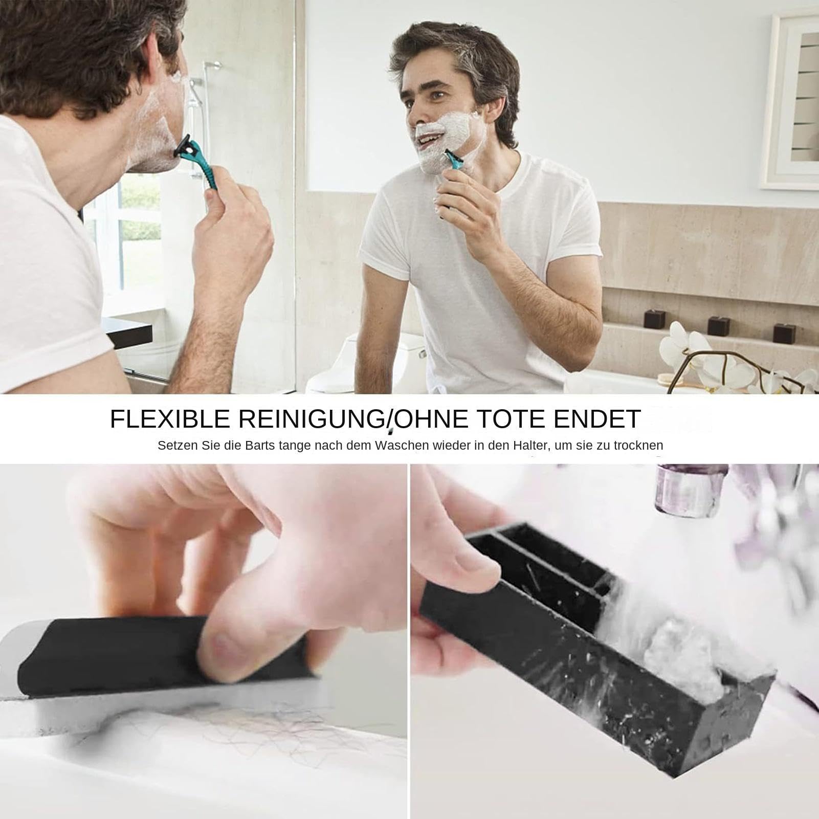 Beard Bar Clean Up – Ergonomischer Trimmschrubber, Haarbürstenreiniger | zum Rasieren, Pflegen, Haarschnitt, Weihnachten, Friseur, Papa, Männer, Zuhause