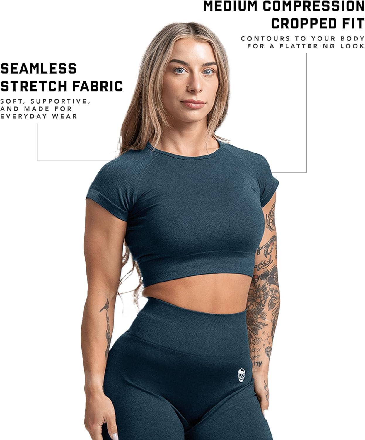 Gymreapers Short Sleeve Workout Tops for Women - Crop Tops for Women Tee - Yoga Athletic Tops for Running, Gym, & Training - Image 3