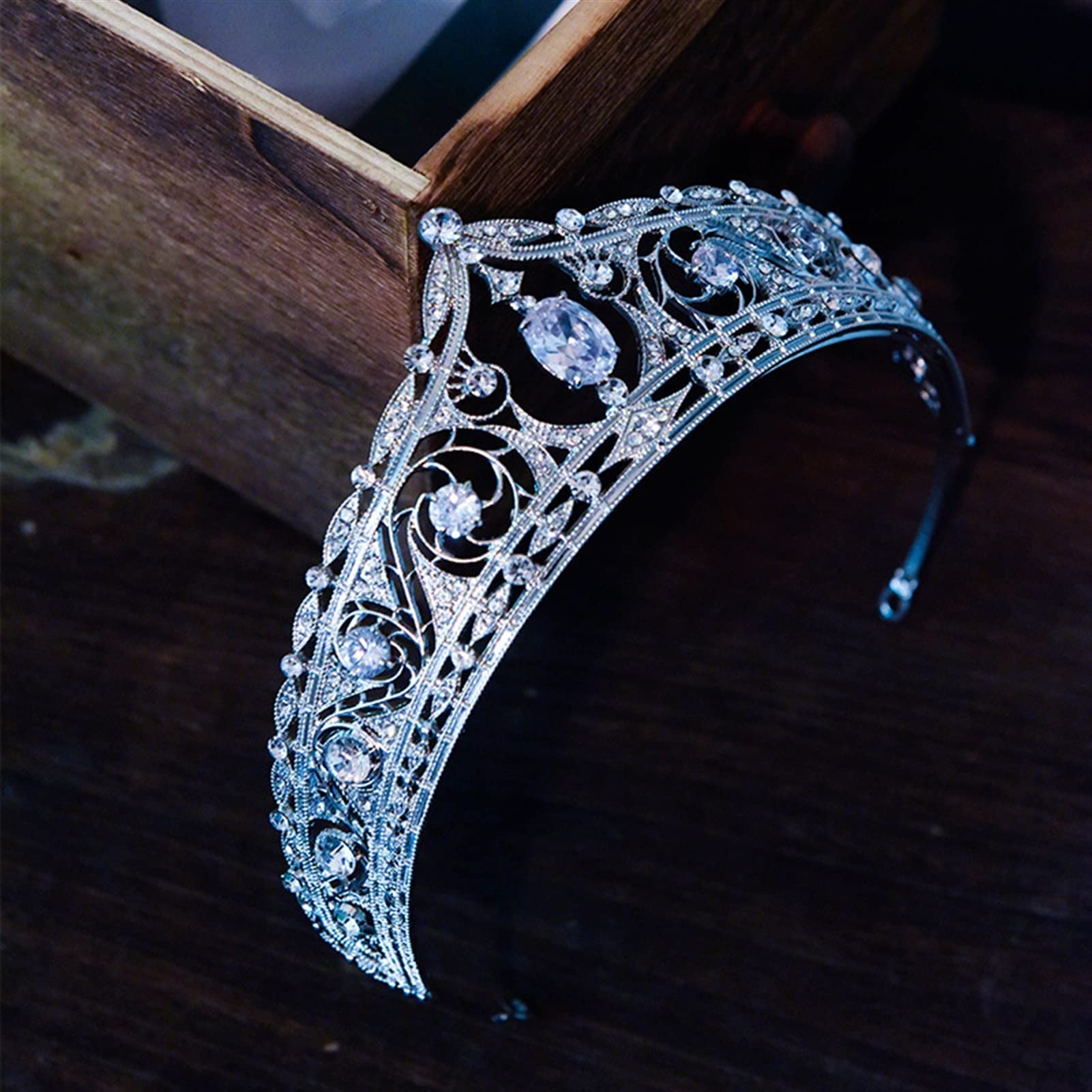 Tocados de Boda Crystal Tiara y Crown Bridal Tiara Princess Crown Crown Suministros de Boda Tocado Novia