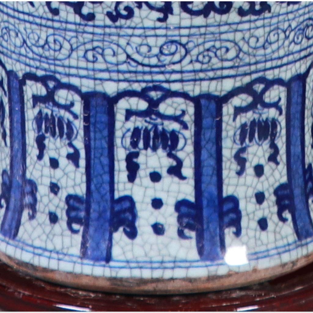 GRFIT Jarrones Jarrón de Piso de cerámica Antiguo Azul y Blanco jarrón de Porcelana decoración de Sala de Estar 24.8 Pulgadas de Altura Jarrones Decorativo