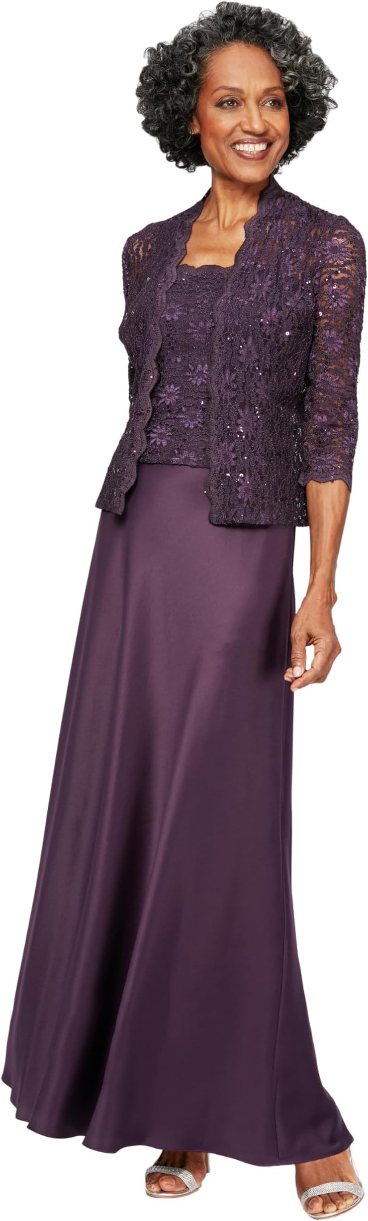 Alex Evenings womens Two Piece Mother of the Bride Dress With Lace Jacket (Petite and Regular Sizes)
