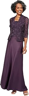 Alex Evenings womens Two Piece Mother of the Bride Dress With Lace Jacket (Petite and Regular Sizes)