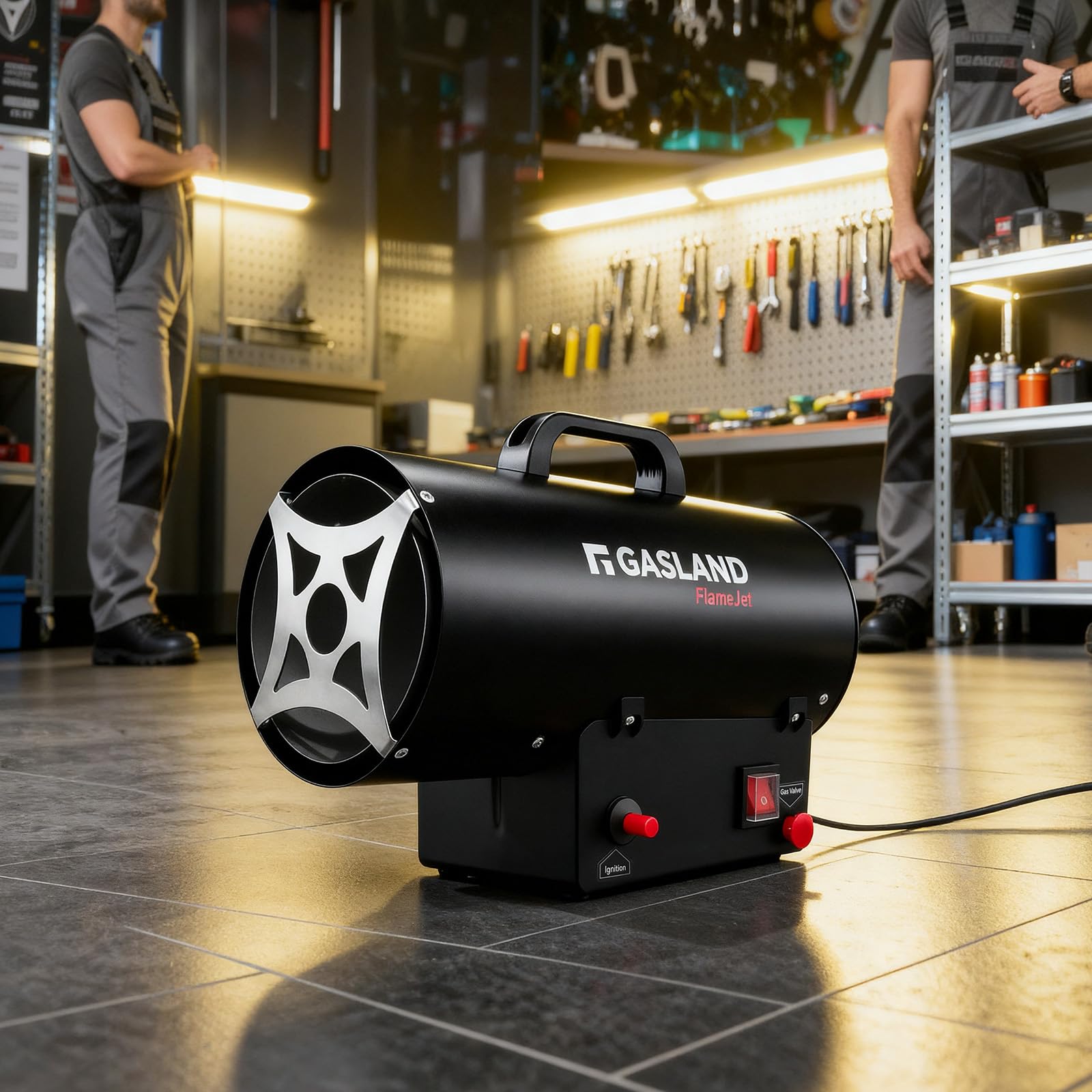 GASLAND FlameJet FH15FBDE 15 kW Gasheizgerät mit 700 mbar Druckreduzierventil, Konvektionsheizung, Turbogebläse, Überhitzungsschutz
