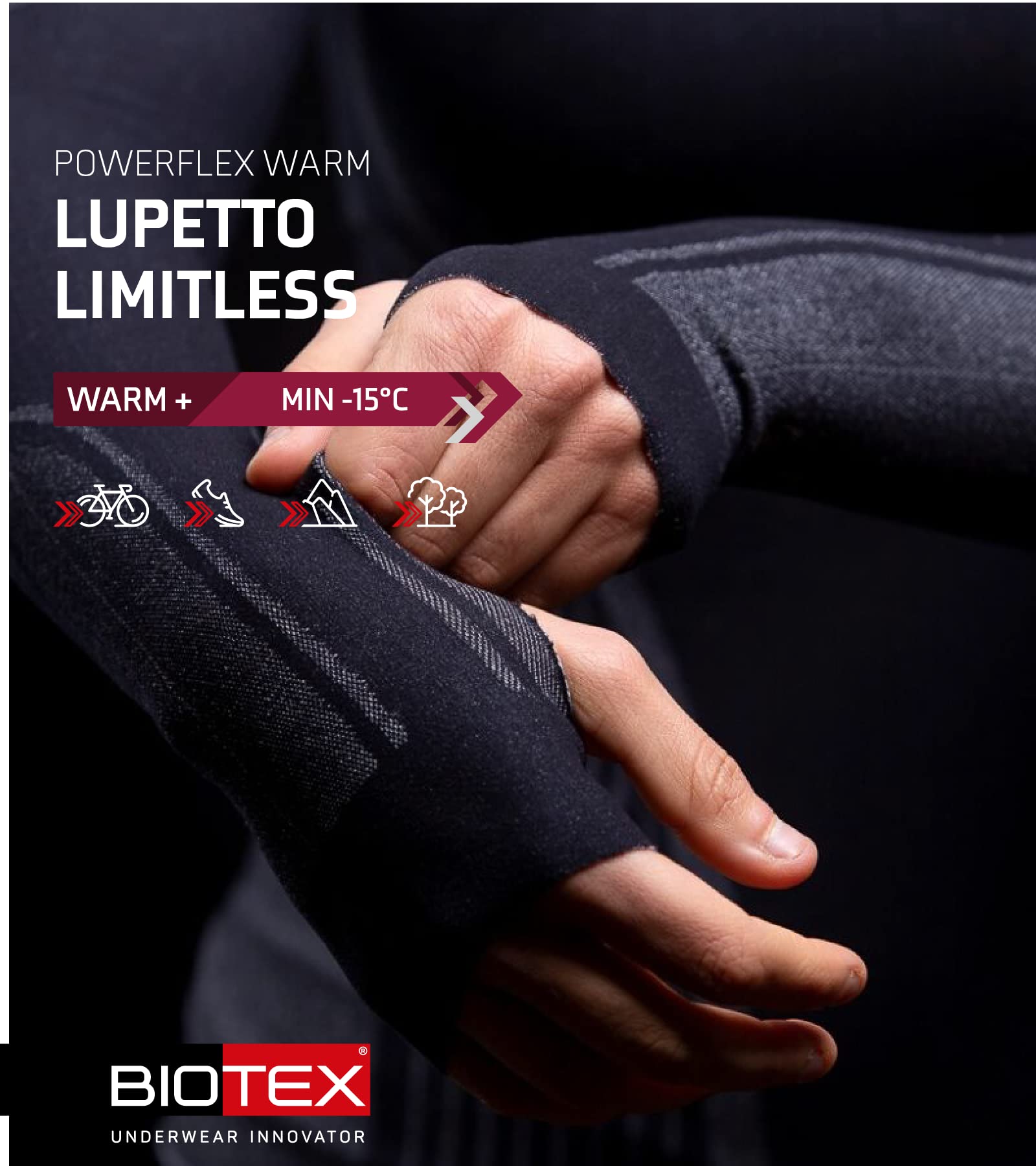 Sous-vêtement Thermique BIOTEX Powerflex Warm Homme - Sans Coutures, Respirant, évacue La Transpiration