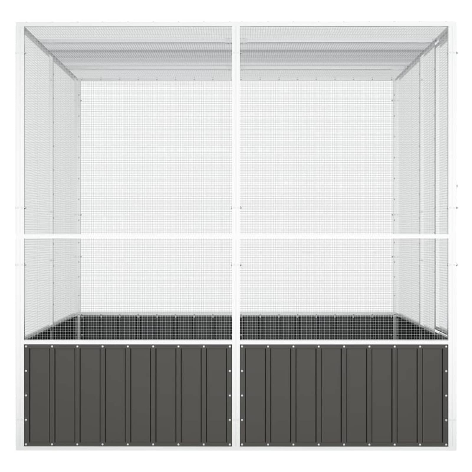 Gabbia per Uccelli Grande, Voliera per Uccelli da Esterno, Gabbie per Uccelli, Gabbia Uccelli, Gabbia per Uccell Antracite 213,5x217,5x211,5 cm Acciaio Zincato