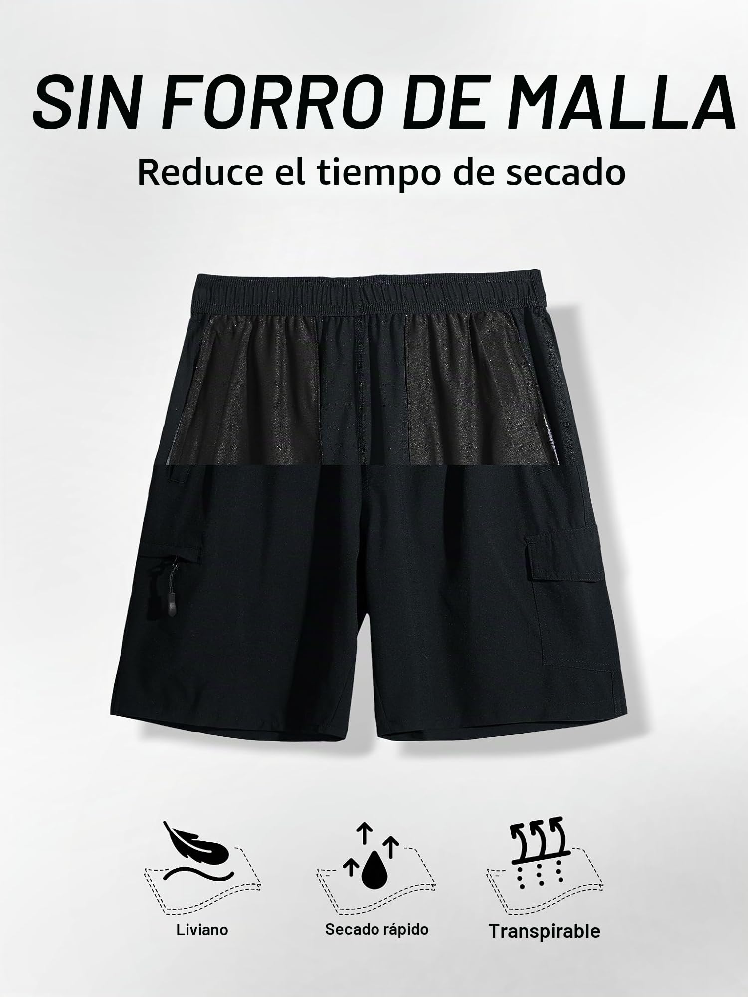 Arcweg Bañador Hombre: Shorts de Natación de Secado Rápido, Bolsillo con Cremallera para Deporte y Ocio (S-3XL)