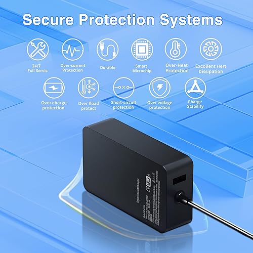 Miniatura 5 de Cargador de portátil Surface Pro de 65 W para Microsoft Surface Pro X, 10, 9, 8, 7, 7+, 6, 5, 4, Windows Surface Laptop 6, 5, 4, 3, 2, 1, Surface