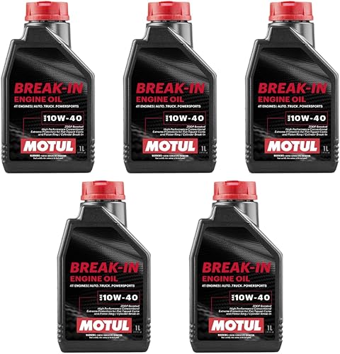 Miniatura 1 de Motul 108080 Juego de 5 botellas de aceite mineral 10W-40 de 1 cuarto de galón