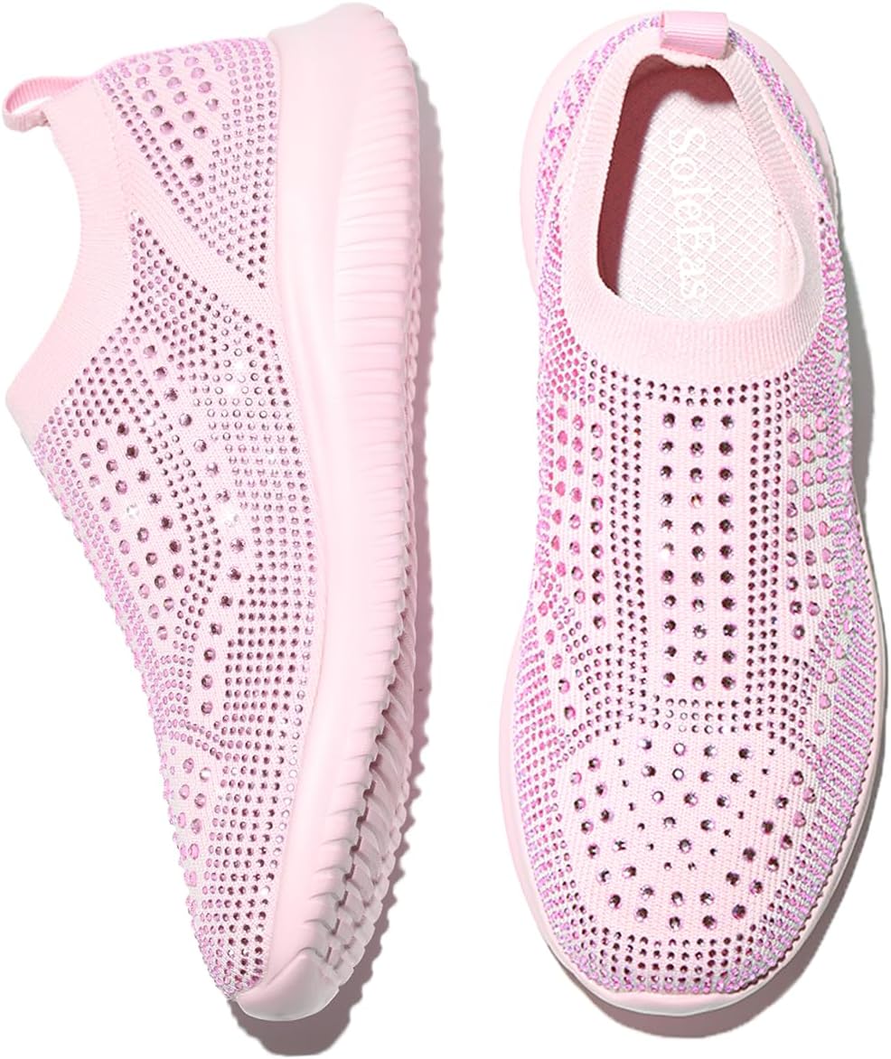 Women's Sparkly Rhinestone Shoes, Breathable & Lightweight Mesh Glitter Sneaker for Casual, Walking, Working, Shopping and More - Image 8