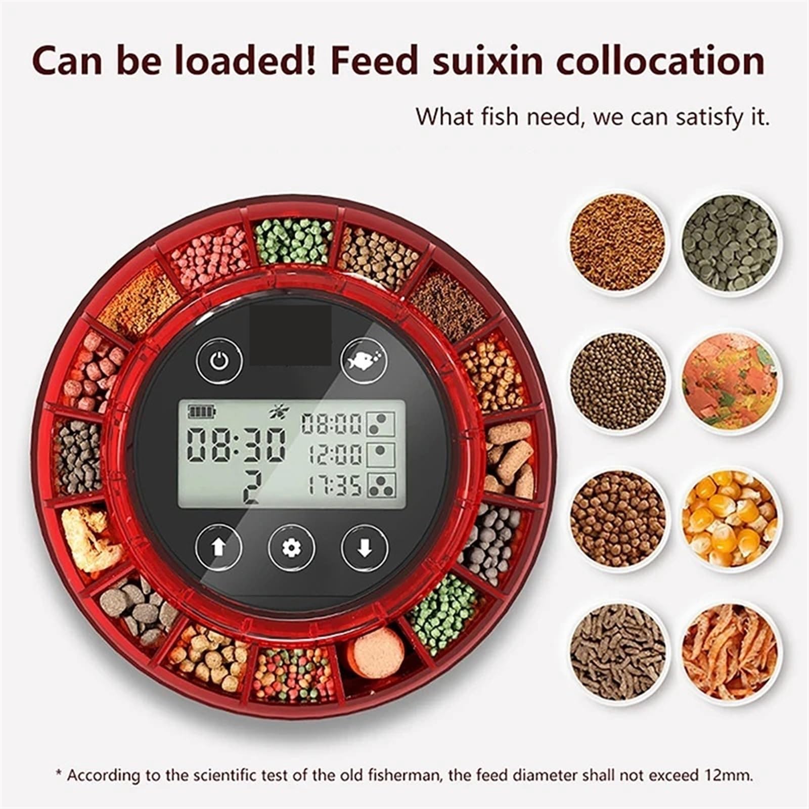 Mangiatoia Automatica per Pesci, Mangiatoia Automatica for Pesci for Acquario Distributore Automatico di Cibo con Timer Alimentatore con Timer Ricaricabile con Cavo USB Display LCD per Acquario