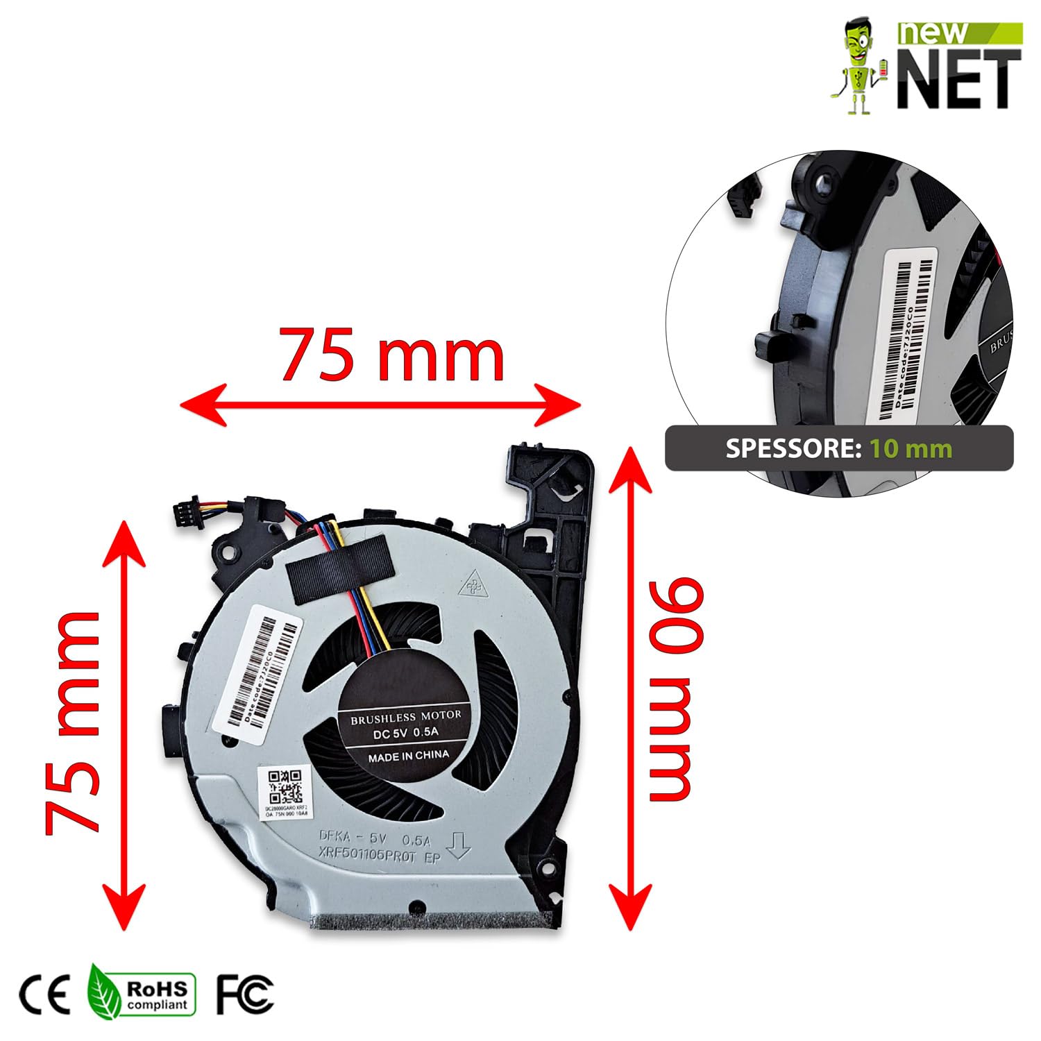 new net - Ventola GPU VGA Fan Compatibile con HP Pavilion
