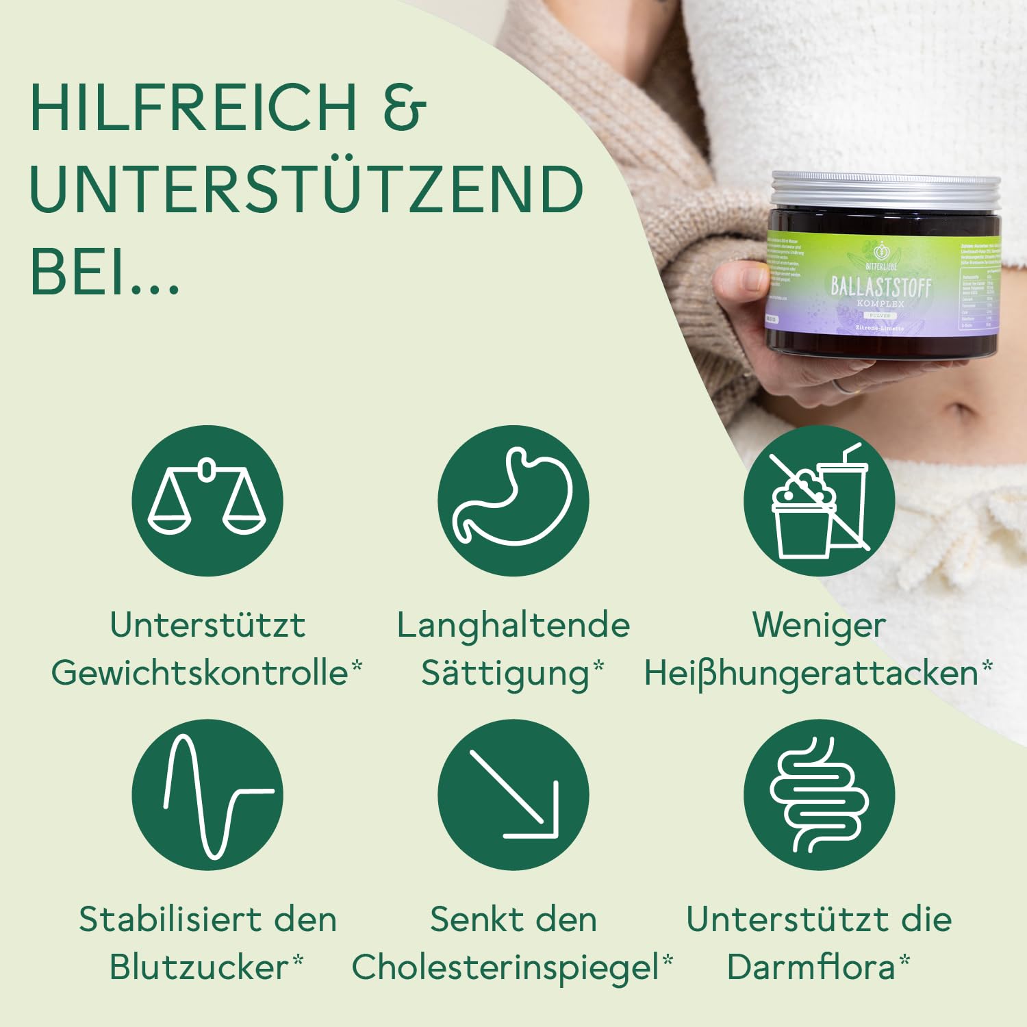 BitterLiebe - Darm Aufbau Paket - mit Postbio, Probio und Ballaststoff mit Geschmack - für deine Darmgesundheit