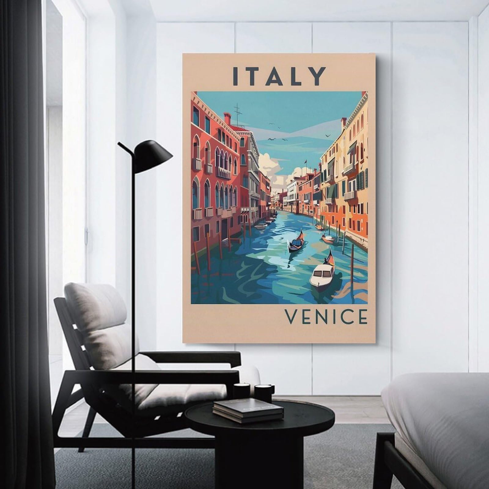 Junmoney Italy Venice Travel Room Decor Wall Art 20x30inch(50x75cm), for Corridors, Hallways Or Apartment Entries, Decorative Wall Art for Narrow Spaces