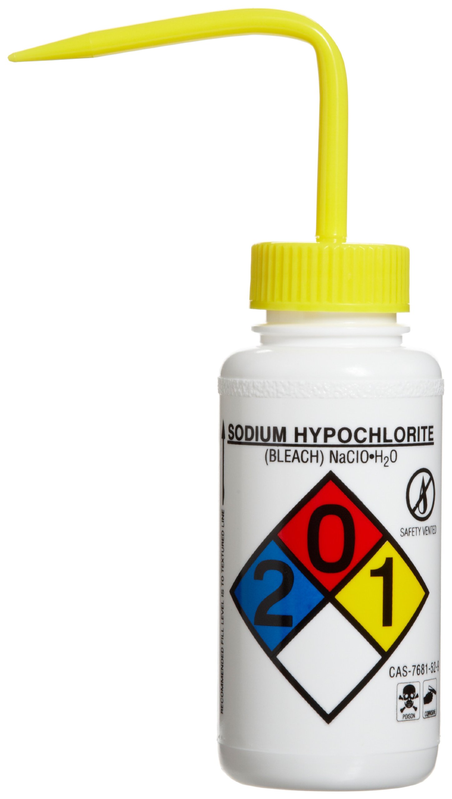 SP Bel-Art Right-to-Know Safety-Vented/Labeled 4-Color Sodium Hypochlorite (Bleach) Wide-Mouth Wash 
