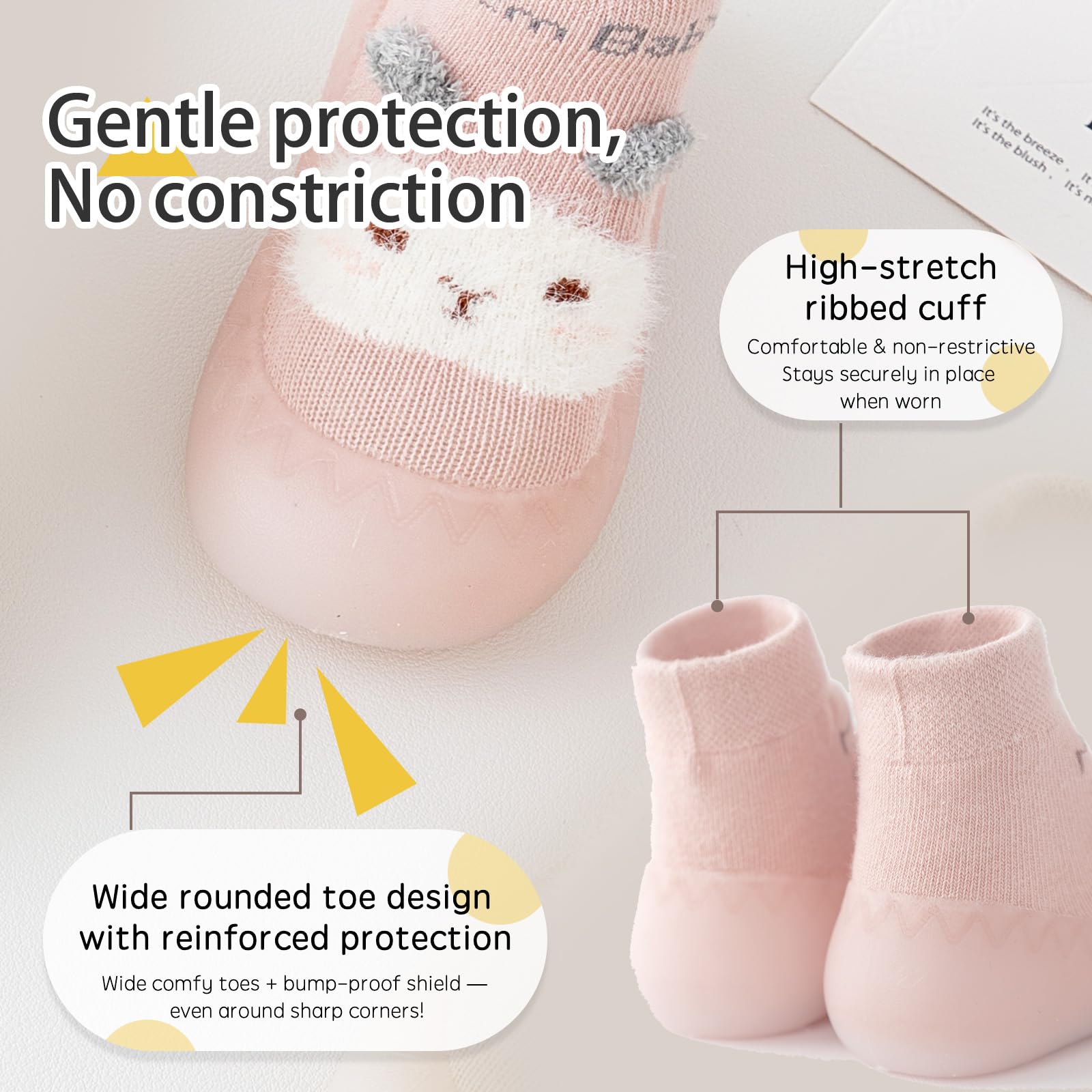 Baby Girls Boys First Walking Shoes Anti Slip Slippers Socks Barefoot Shoes Toddler Infant Non Slip Sole Shoes Breathable — view 3