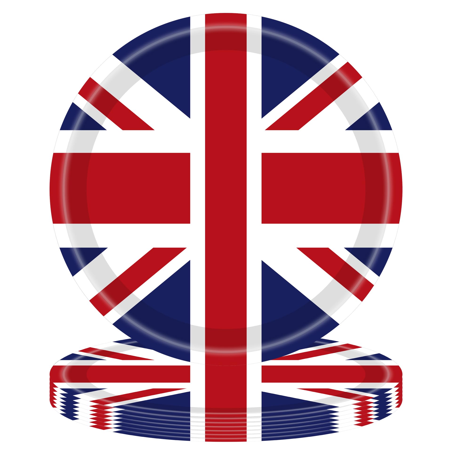 MORAINJAY 16Pcs Union Jack Paper Plates for VJ Day 80th Anniversary,UK British Flag Desgin 23cm/9inch Party Plates for 80 Years,Great Britain Union Jack Tableware Party Supplies