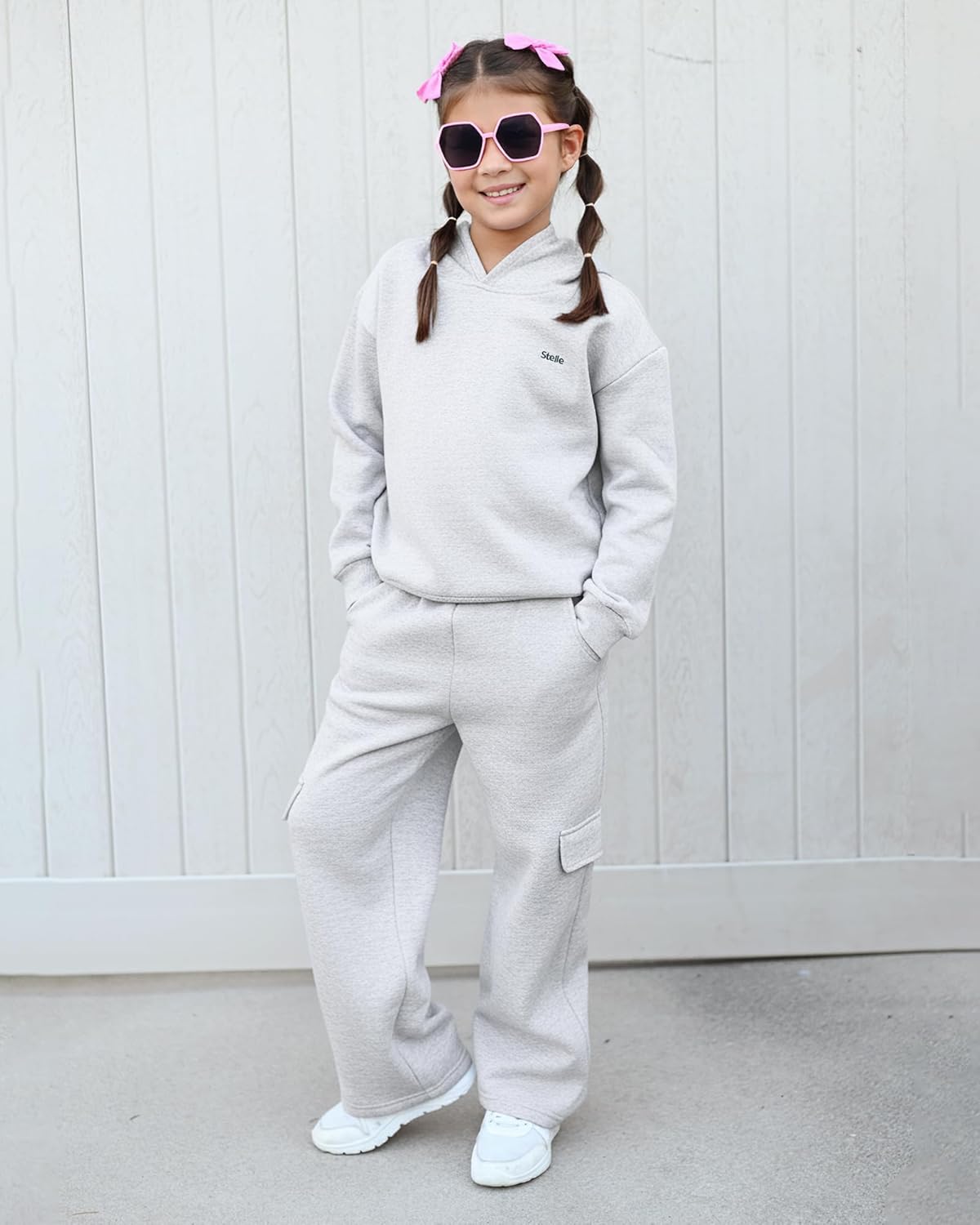 Stelle Girls 2 Pieces Athletic Sweatsuit Casual Sweatshirts and Pants Long Sleeve Pull Over Outfits Sets - Image 4