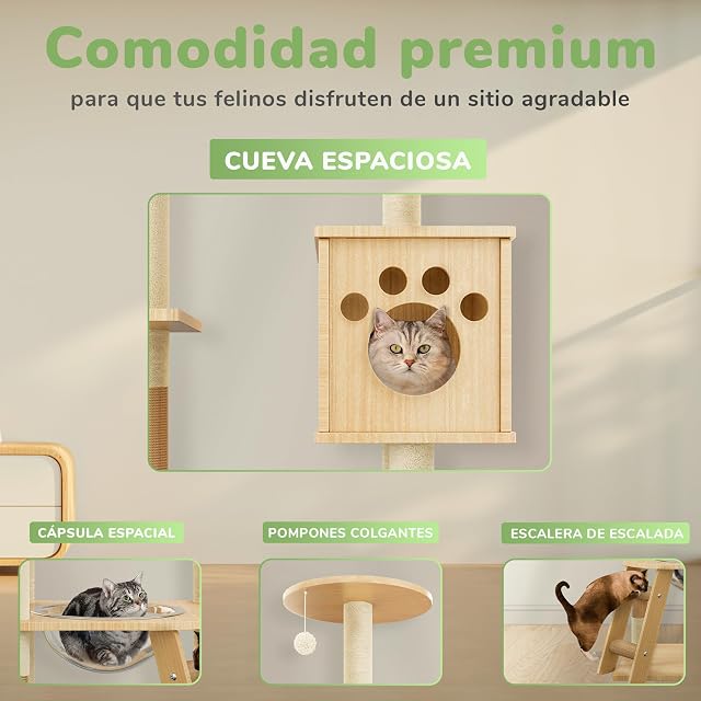 Foto 3 de 6 de JUPPLIES Árbol Rascador para Gatos 141 cm